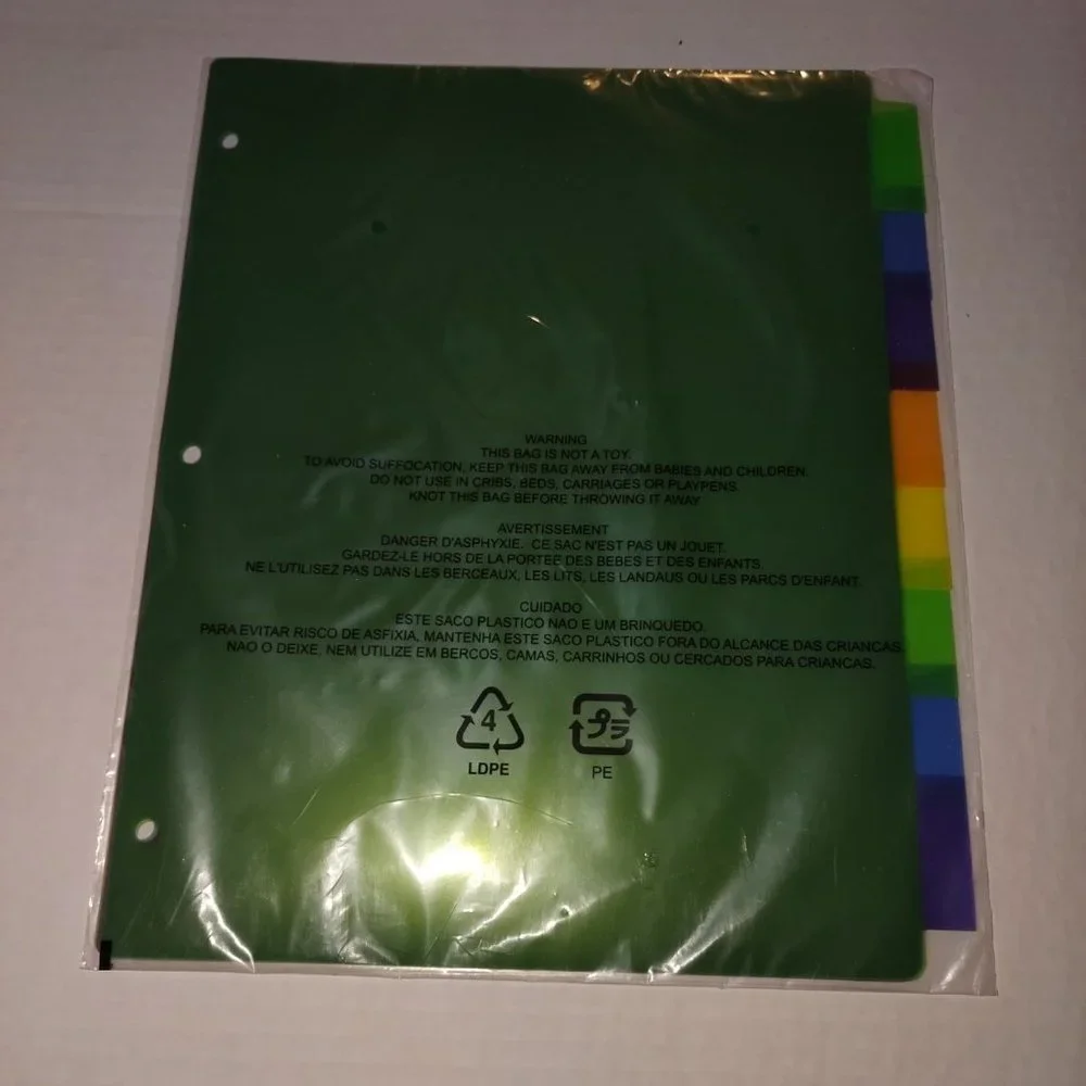 PLASTIC DOCUMENT DIVIDERS W/INSERTABLE TABS-NEW-7 SETS